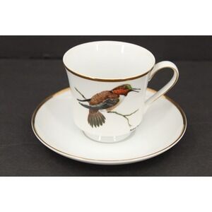 Berkeley House Fine China Cup & Saucer Hummingbird Gold Trim‎ 4679 Japan